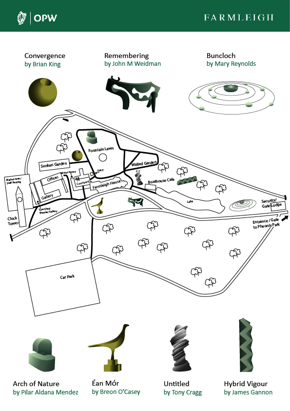 Map of Sculptures in Farmleigh Estate